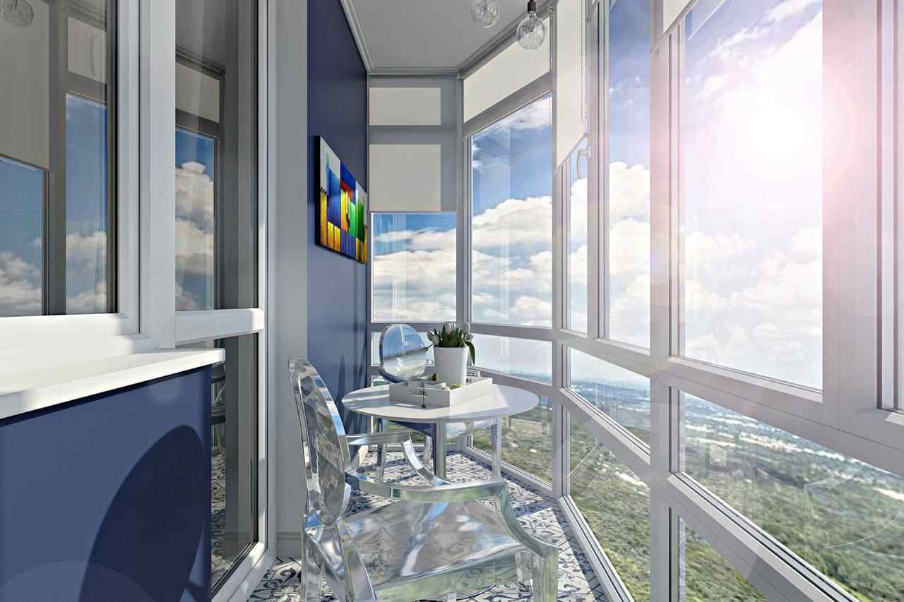 Балкон з панорамними вікнами: як оформити - фото