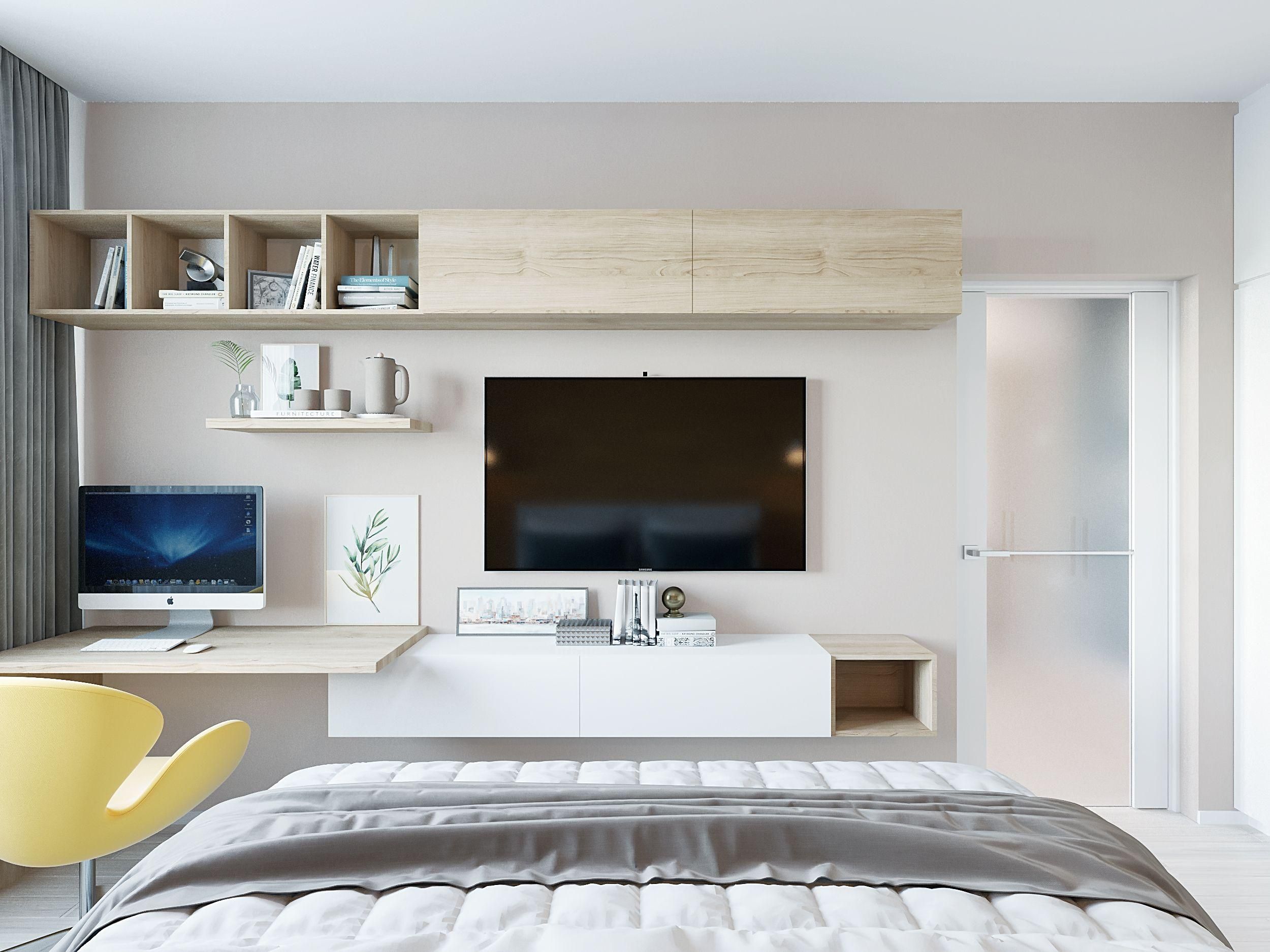 Телевизор в гостиной, спальне и кухне: как и где его разместить