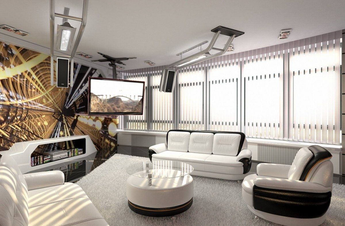 Вітальня в стилі техно Вітальня в стилі техно